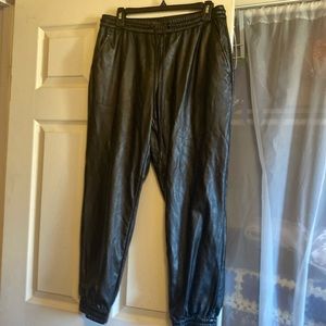 A new day black jogger style faux leather pants